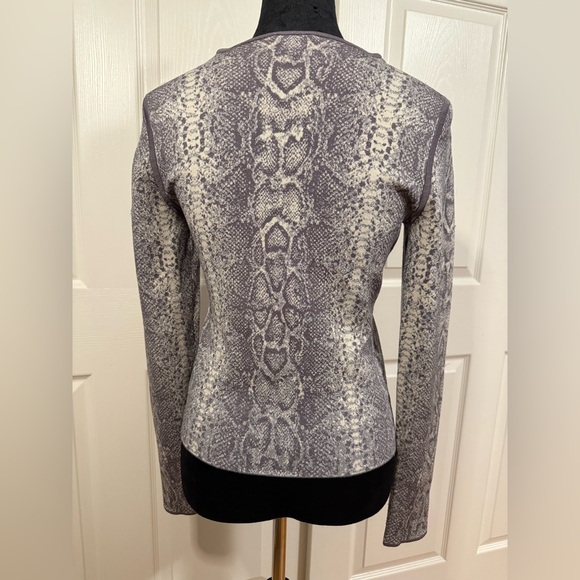 Vintage 1990s Ann Taylor Silver Snakeskin Print Jacket Size XS - Picture 4 of 8